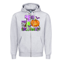 Heather Grey my first halloween pumpkin Zipper Hoodie - AdoDesignShop
