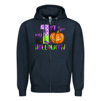 Navy my first halloween pumpkin Zipper Hoodie - AdoDesignShop