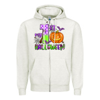 Oatmeal Heather my first halloween pumpkin Zipper Hoodie - AdoDesignShop