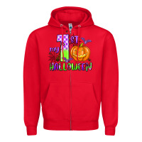 Red my first halloween pumpkin Zipper Hoodie - AdoDesignShop