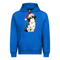 Cobalt christmas shih tzu dog Urban Hoodie - LillyAllenDesigns