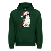 Forest Green christmas shih tzu dog Urban Hoodie - LillyAllenDesigns