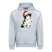 Heather Grey christmas shih tzu dog Urban Hoodie - LillyAllenDesigns