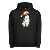 Pigment Black christmas shih tzu dog Urban Hoodie - LillyAllenDesigns