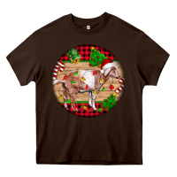 Chocolate Brown Nubian Goat Christmas Heavy Core Tee - LillyAllenDesigns