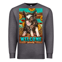 Charcoal Heather western pig garden Premium Sweatshirt - LillyAllenDesigns