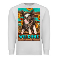 Dove Grey western pig garden Premium Sweatshirt - LillyAllenDesigns