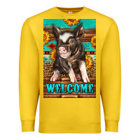 Lemon western pig garden Premium Sweatshirt - LillyAllenDesigns