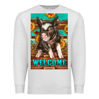 Oatmeal Heather western pig garden Premium Sweatshirt - LillyAllenDesigns