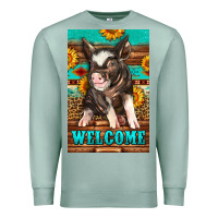 Seafoam western pig garden Premium Sweatshirt - LillyAllenDesigns