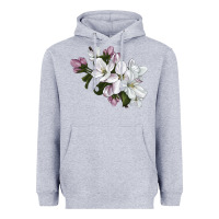 Heather Grey apple blossom Heavyweight Hoodie - LillyAllenDesigns