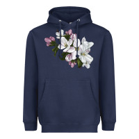 Navy apple blossom Heavyweight Hoodie - LillyAllenDesigns