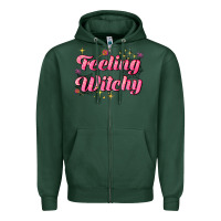 Sports Green feeling witchy Zipper Hoodie - AdoDesignShop