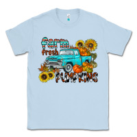 Dusty Blue farm fresh pumpkin Classic Tee - CowhideDigitalArt