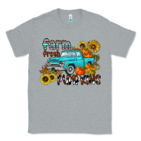 Heather Grey farm fresh pumpkin Classic Tee - CowhideDigitalArt