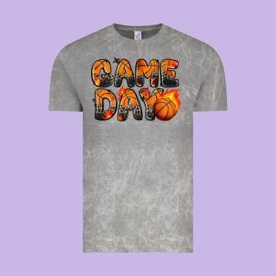 Game Day Basketball Leopard Vintage Tee Designed By Zillion Design Studio