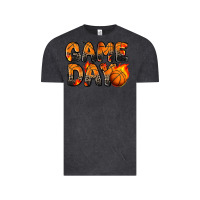 Vintage Black game day basketball leopard Vintage Tee - Zillion Design Studio
