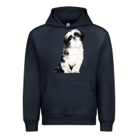 Navy shih tzu dog Urban Hoodie - LillyAllenDesigns