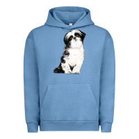 Pigment Pebble Blue shih tzu dog Urban Hoodie - LillyAllenDesigns