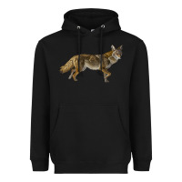 Black coyote Heavyweight Hoodie - LillyAllenDesigns