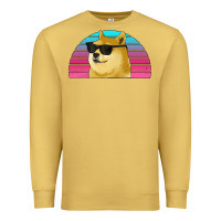 Antique Gold doge coin bitcoin hodl retro sunset Premium Sweatshirt - Jasminsmagicworld