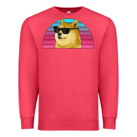 Cardinal doge coin bitcoin hodl retro sunset Premium Sweatshirt - Jasminsmagicworld