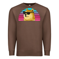 Chestnut doge coin bitcoin hodl retro sunset Premium Sweatshirt - Jasminsmagicworld