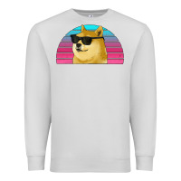 Dove Grey doge coin bitcoin hodl retro sunset Premium Sweatshirt - Jasminsmagicworld