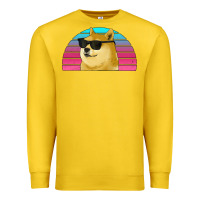 Lemon doge coin bitcoin hodl retro sunset Premium Sweatshirt - Jasminsmagicworld