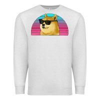 Oatmeal Heather doge coin bitcoin hodl retro sunset Premium Sweatshirt - Jasminsmagicworld