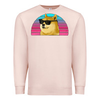 Pale Pink doge coin bitcoin hodl retro sunset Premium Sweatshirt - Jasminsmagicworld