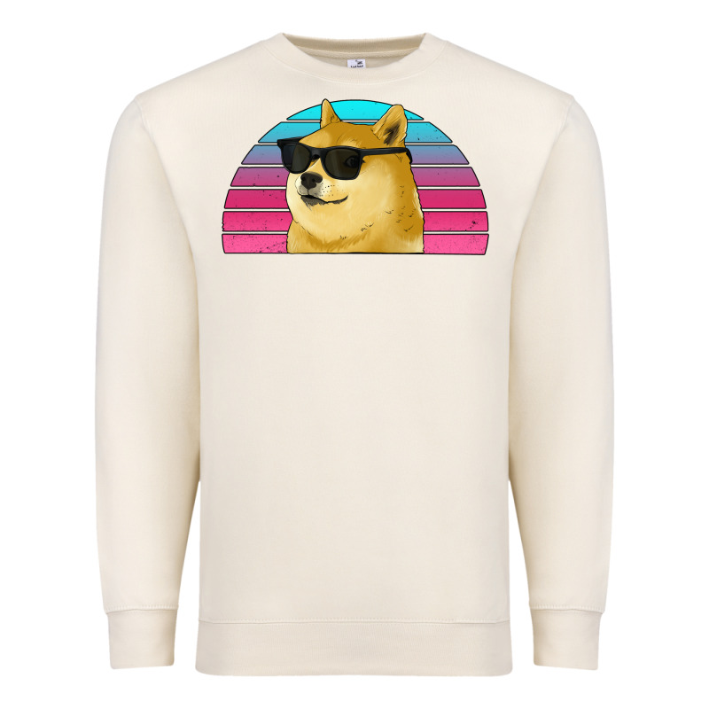 Doge Coin Bitcoin Hodl Retro Sunset Premium Sweatshirt by Jasminsmagicworld | Teevron