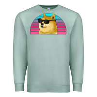 Seafoam doge coin bitcoin hodl retro sunset Premium Sweatshirt - Jasminsmagicworld