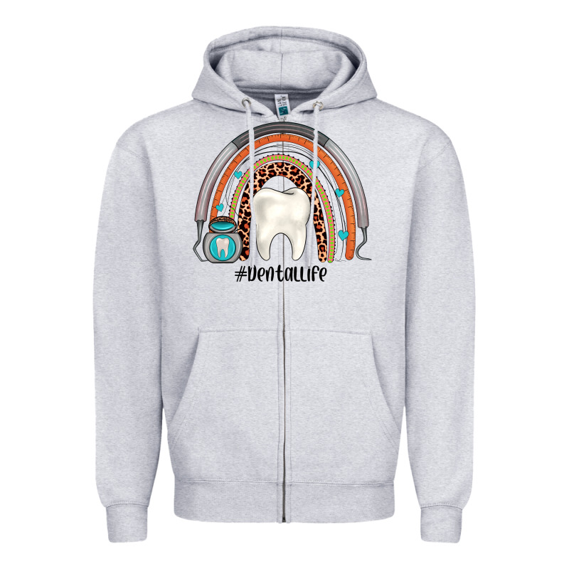 Dentallife Rainbow Zipper Hoodie by JahusDesignShop | Teevron
