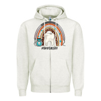 Oatmeal Heather dentallife rainbow Zipper Hoodie - JahusDesignShop