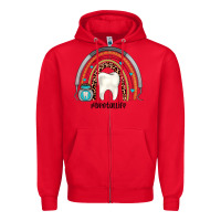Red dentallife rainbow Zipper Hoodie - JahusDesignShop