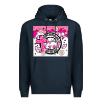 Navy doing my best and letting god Premium Hoodie - MaliasSmallBusiness
