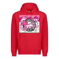 Red doing my best and letting god Premium Hoodie - MaliasSmallBusiness