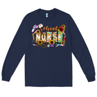 Navy school nurse Long Sleeve Tee - CowhideDigitalArt