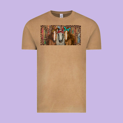 Vintage Tee Horses with serape and leopard