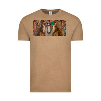 Vintage Coffee Horses with serape and leopard Vintage Tee - RanaPortraitStore