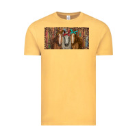Vintage Mustard Horses with serape and leopard Vintage Tee - RanaPortraitStore