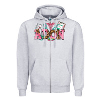 Heather Grey adon nurse Zipper Hoodie - AdoDesignShop