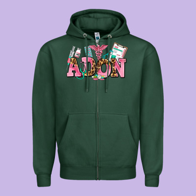 Adon Nurse Zipper Hoodie Designed By Adodesignshop