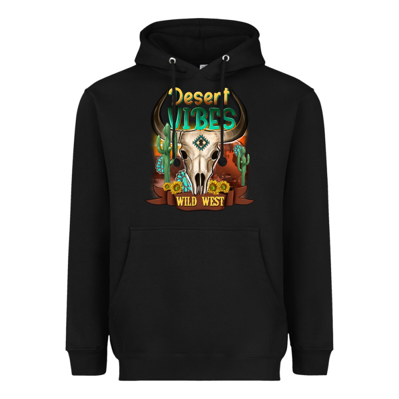 Desert Vibes Wild West Heavyweight Hoodie by NancyCooperArtShop | Teevron