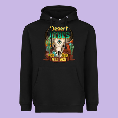 Desert Vibes Wild West Heavyweight Hoodie Designed By Nancycooperartshop