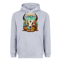 Heather Grey desert vibes wild west Heavyweight Hoodie - NancyCooperArtShop