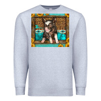 Heather Grey Western Cute Pig Premium Sweatshirt - LillyAllenDesigns