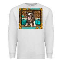 Oatmeal Heather Western Cute Pig Premium Sweatshirt - LillyAllenDesigns