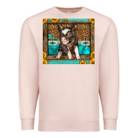 Pale Pink Western Cute Pig Premium Sweatshirt - LillyAllenDesigns